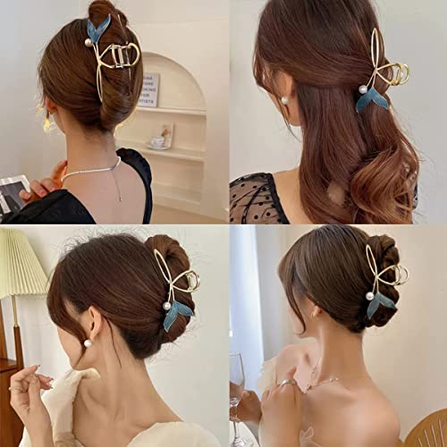 PALAY® Hair Claw Clip for Women Large Stylish Mermaid Pearl Hair Clip Clutcher Ladies Non-Slip Metal Hair Jaw Clips, Strong Hold Elegant Bun Hair Styling Clamp Hair Accessories Gift 3 PCS PALAY® Hair Claw Clip for Women Large Stylish Mermaid Pearl Hair Clip Clutcher Ladies Non-Slip Metal Hair Jaw Clips, Strong Hold Elegant Bun Hair Styling Clamp Hair Accessories Gift 3 PCS